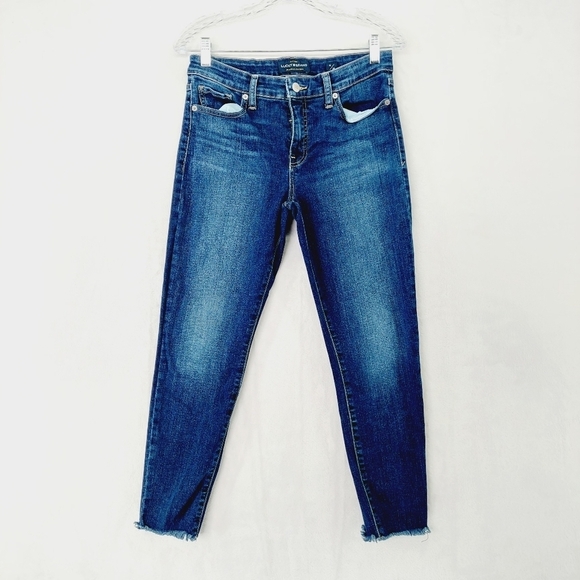 Lucky Brand Blue Denim Cotton Fried Hem Slim Light Wash Jeans P685 - Picture 1 of 11